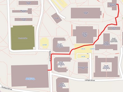 Walking Directions from Mowatt Lane Parking Garage to the Shoemaker Building