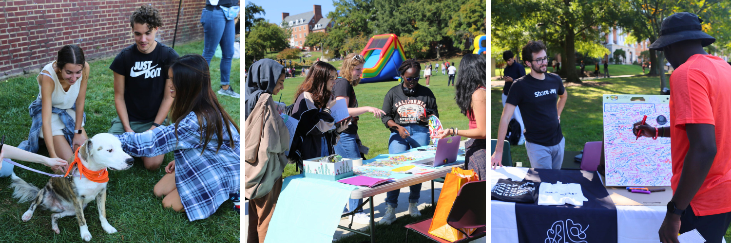 scenes from Self-Care Fair on McKeldin Mall